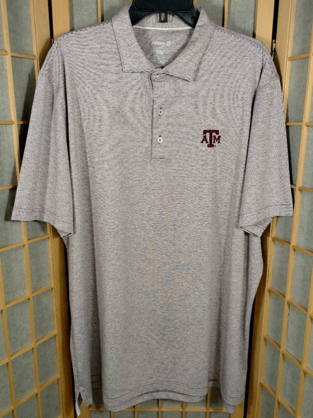 Johnnie-O Texas A&M Lyndon Striped Polo Maroon/White Size XXL